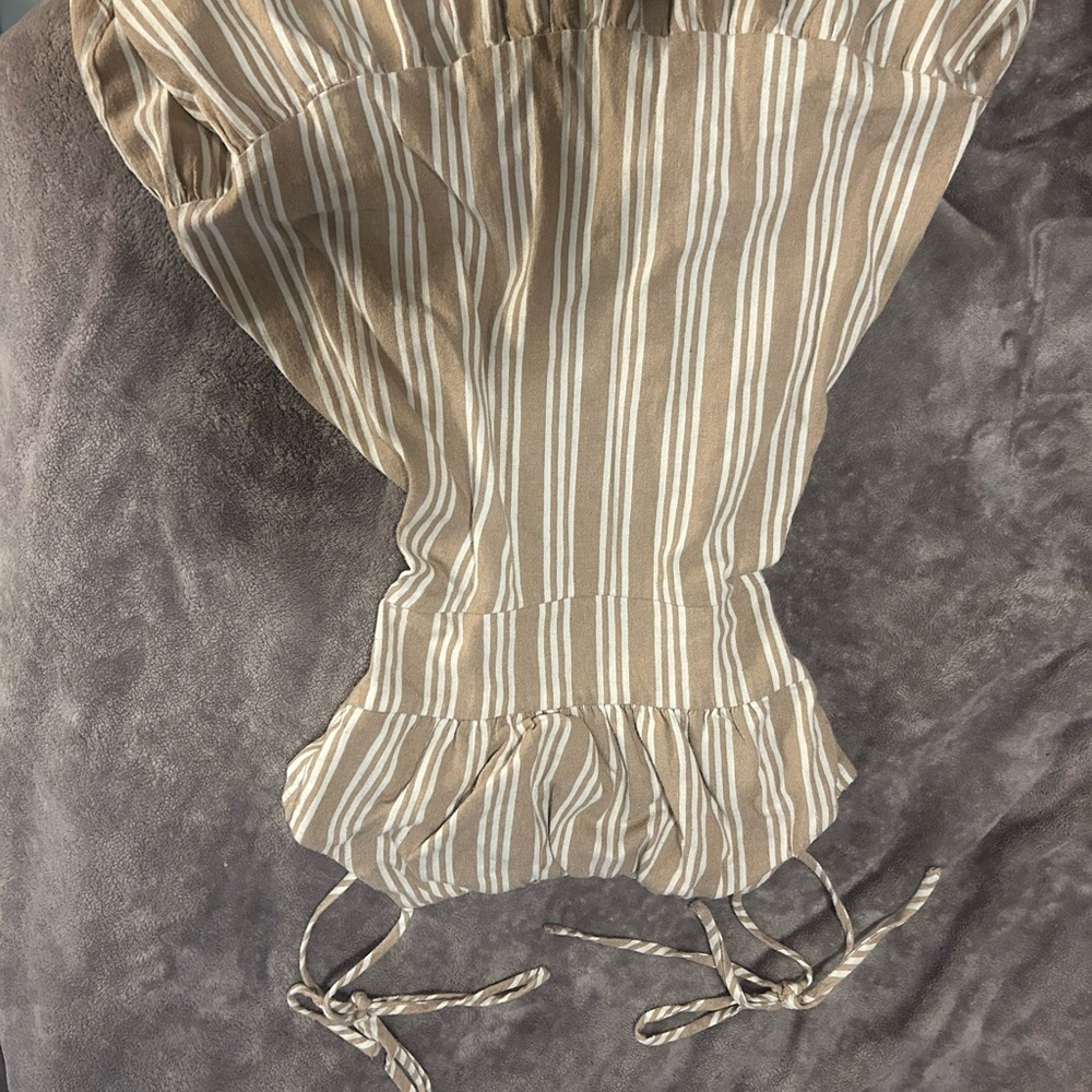 Striped Beige Women's Top